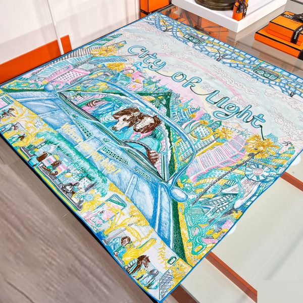 HERMES City of Light scarf 90