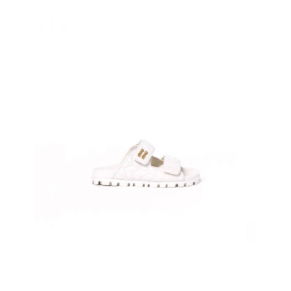 MiuMiu Matelass?? nappa leather slides