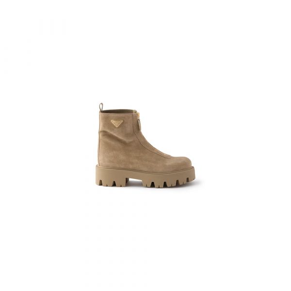 PRADA Suede booties with zip