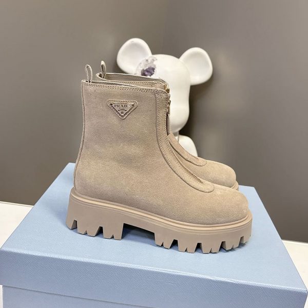 PRADA Suede booties with zip