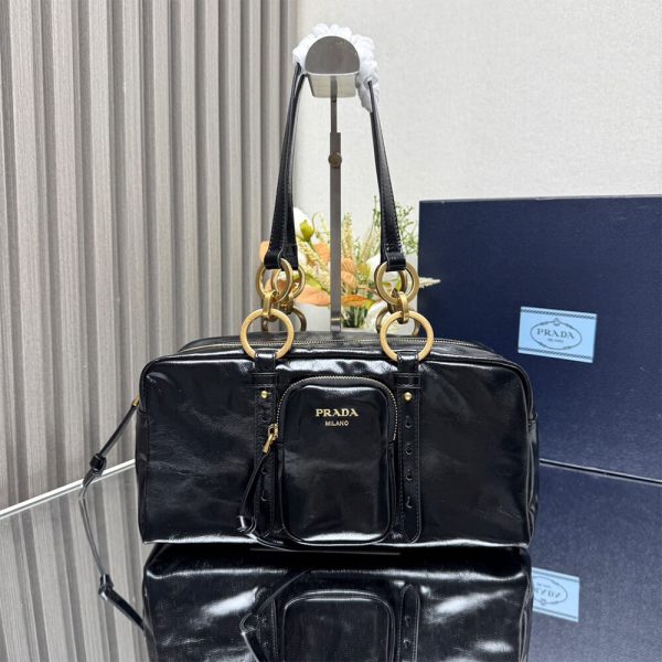 Prada Dangle medium leather top-handle bag(HIGH-END GRADE)