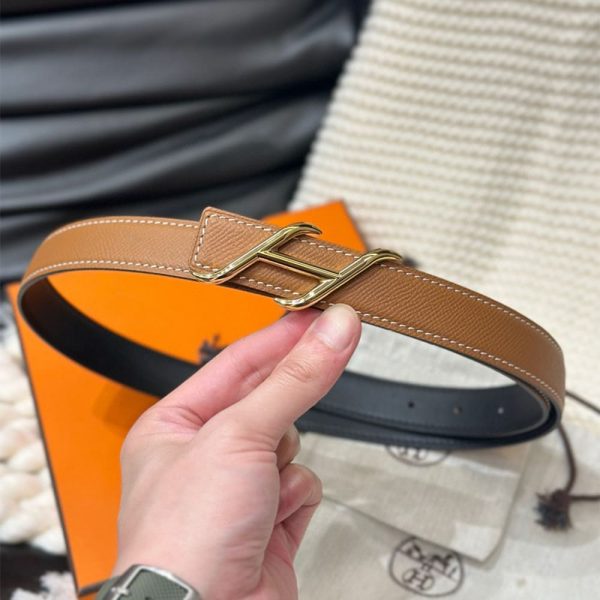 HERMES HDN belt buckle & Reversible leather strap 24 mm