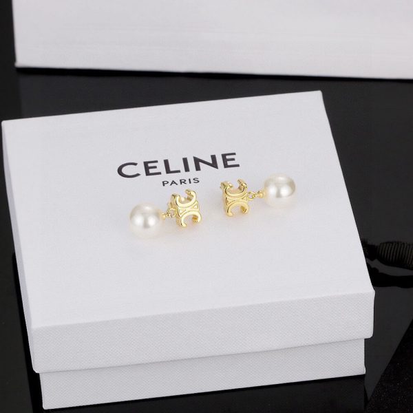 CELINE Triomphe Pearl Earrings