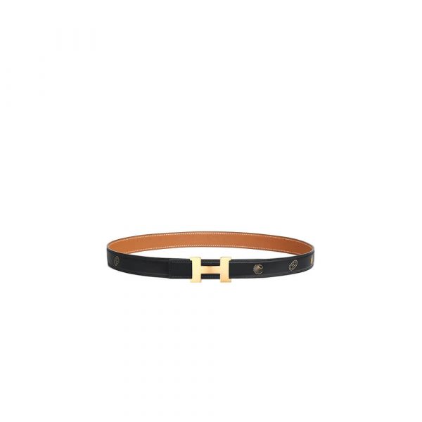 HERMES Mini H belt buckle & Hermes sur Mer reversible leather strap 24 mm