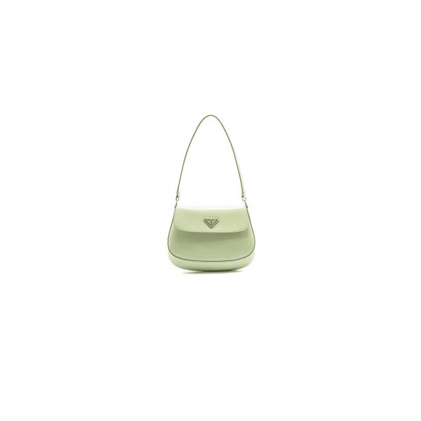 Small Prada Cleo brushed leather shoulder bag with flap