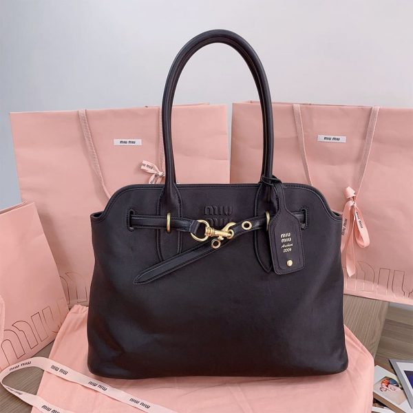 MIUMIU Medium Aventure nappa leather bag(HIGH-END GRADE)