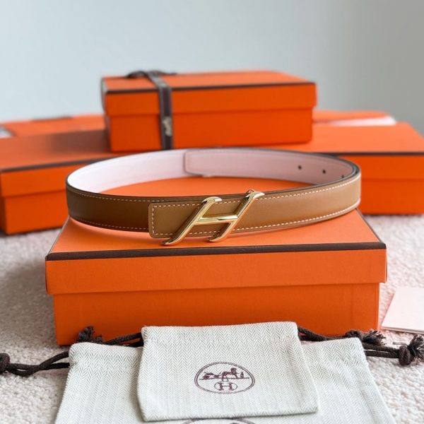 HERMES Fibbia da cintura HDN & Pelle reversible percintura 24 mm