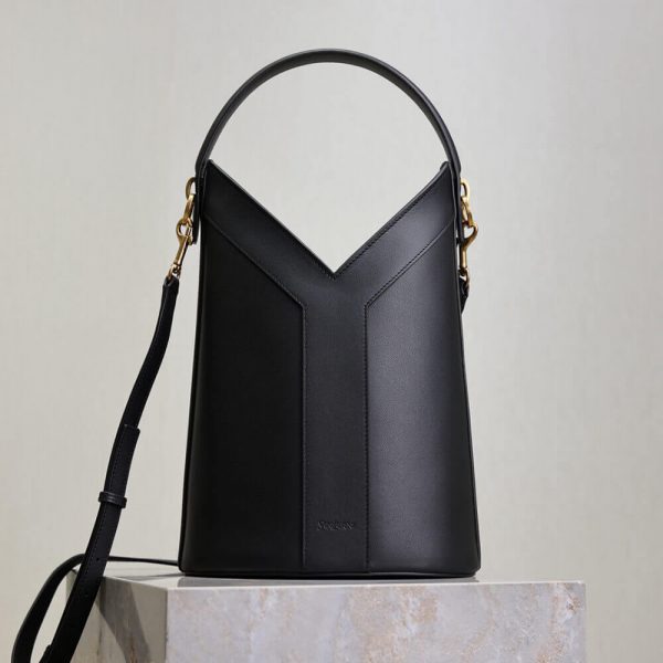 YSL Y top-handle bucket in leather(HIGH-END GRADE)