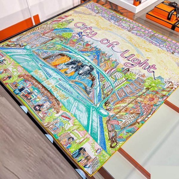 HERMES City of Light scarf 90