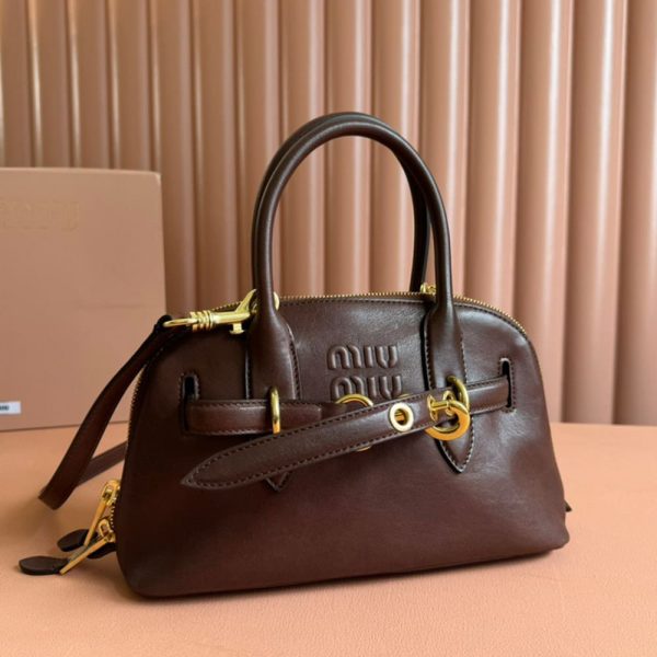MIUMIU Small Aventure nappa leather top-handle bag(HIGH-END GRADE)