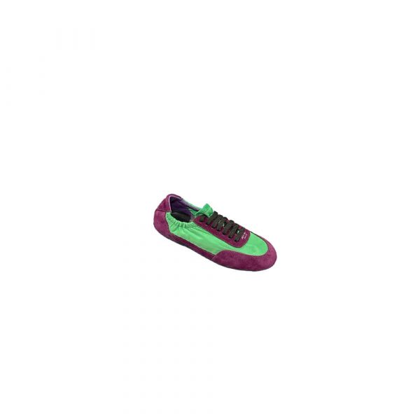 PRADA Collapse Re-Nylon and suede elasticized sneakers