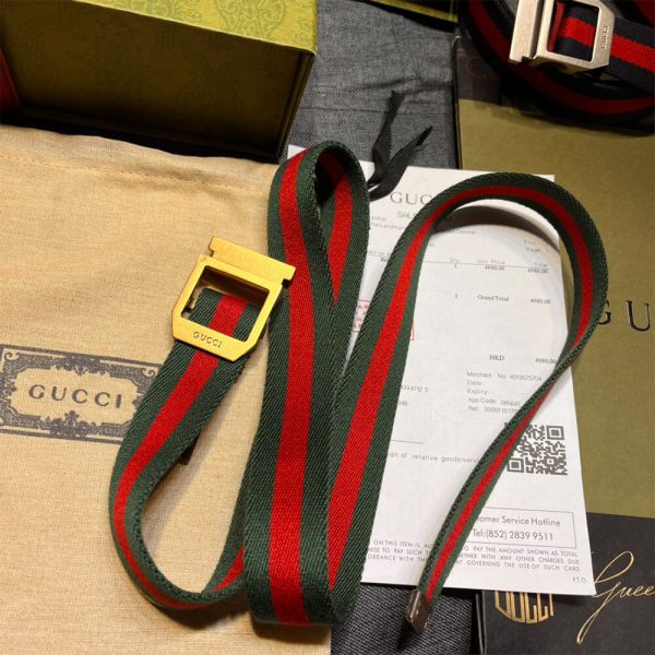 Gucci Web Belt With rectangular buckle