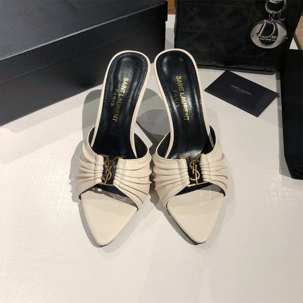 YSL BABYLONE MULES IN SMOOTH LEATHER