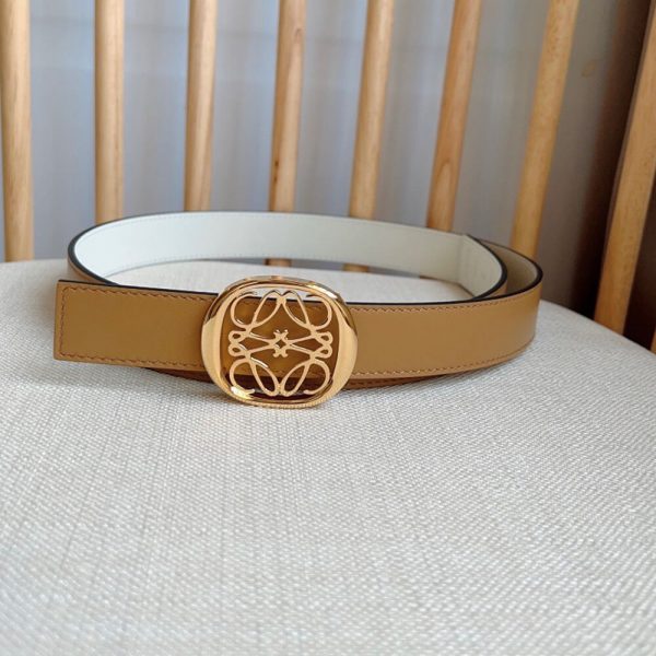 LOEWE Reversible Anagram Ellipse belt in smooth calfskin 28mm