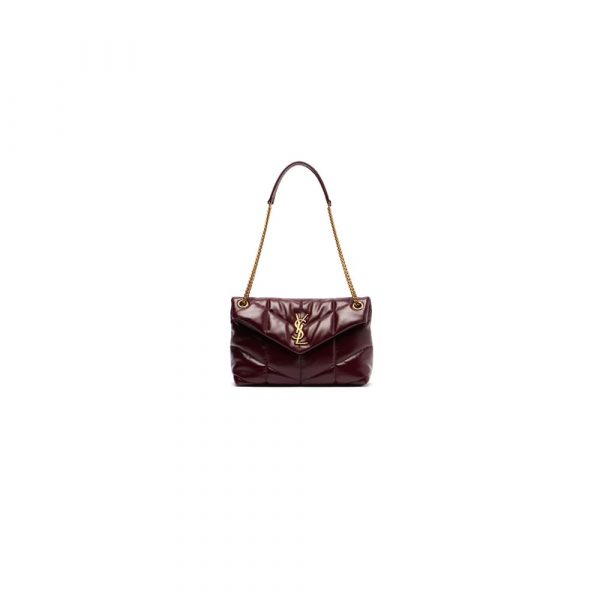 YSL PUFFER small in shinny leather bag(HIGH-END GRADE)