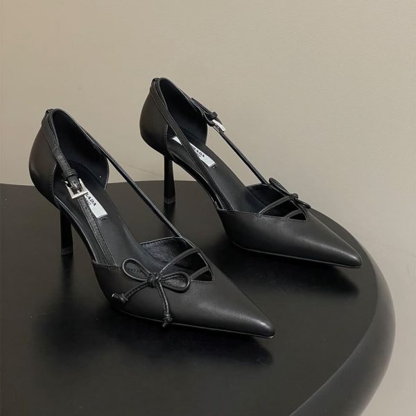 Prada Open-side leather pumps