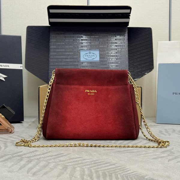 Prada Enchaine mini suede bag(HIGH-END GRADE)