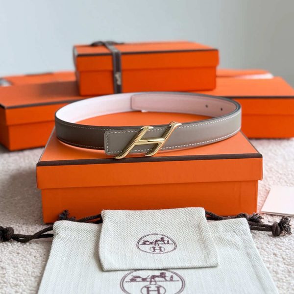 HERMES HDN belt buckle & Reversible leather strap 24 mm