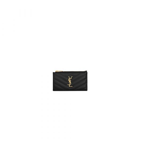 YSL CASSANDRE MATELASSÉ FRAGMENTS ZIPPED CARD CASE(HIGH-END GRADE)