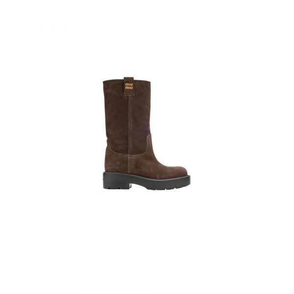 MiuMiu Suede Tall Moto Boots