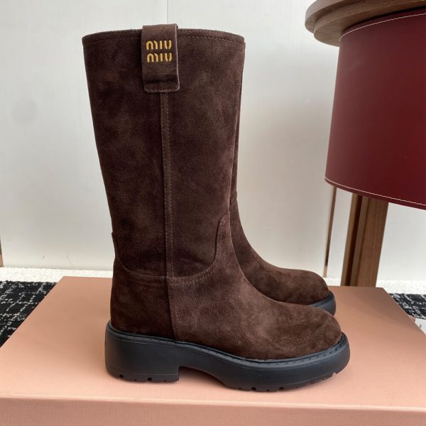 MiuMiu Suede Tall Moto Boots