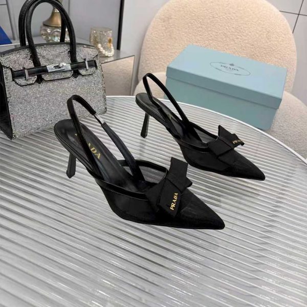 Prada Mesh slingback pumps