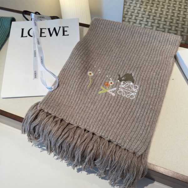 LOEWE Wool-Blend Knitted Bunny Scarf