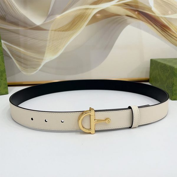 GUCCI Thin belt with half-Horsebit buckle