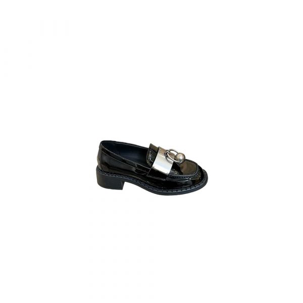 PRADA Brushed leather loafers with metal details