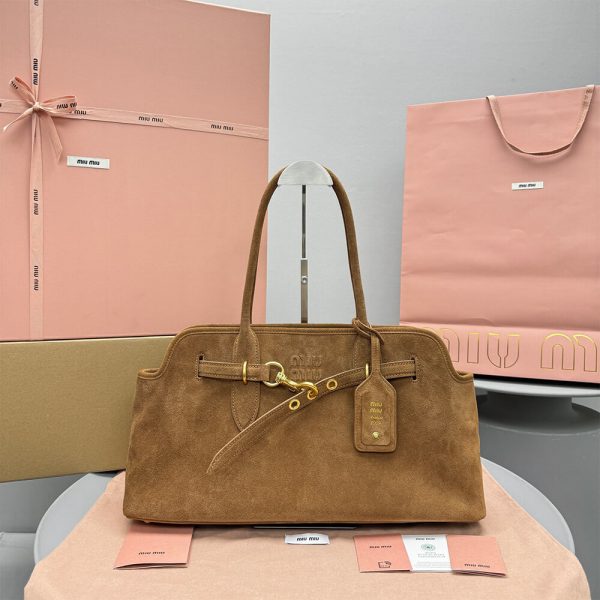 MIUMIU Large Aventure suede bag(HIGH-END GRADE)
