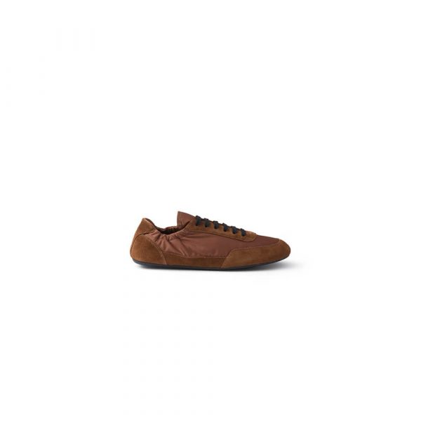 PRADA Collapse Re-Nylon and suede sneakers