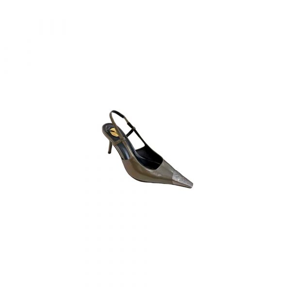 YSL JEANNE slingback pumps in glazed leather