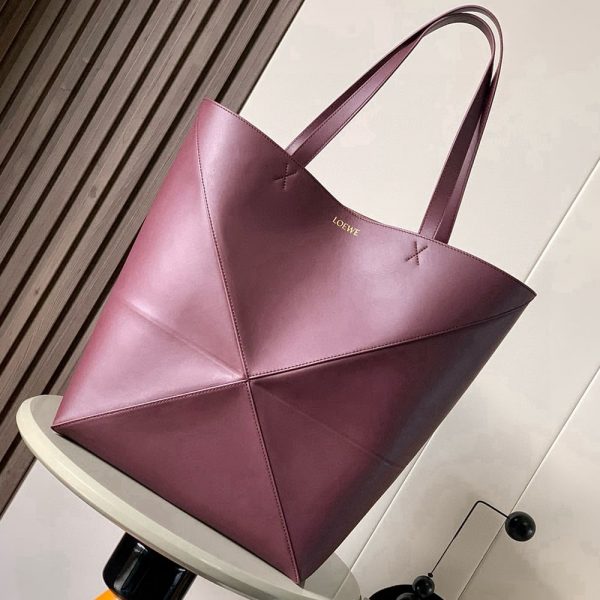 LOEWE XL Puzzle Fold tote in shiny calfskin(HIGH-END GRADE)