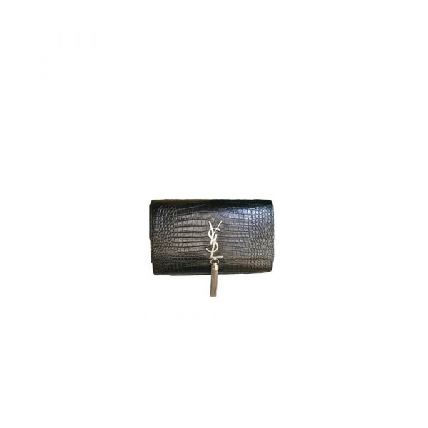 YSL kate medium tassel in crocodile-embossed leather