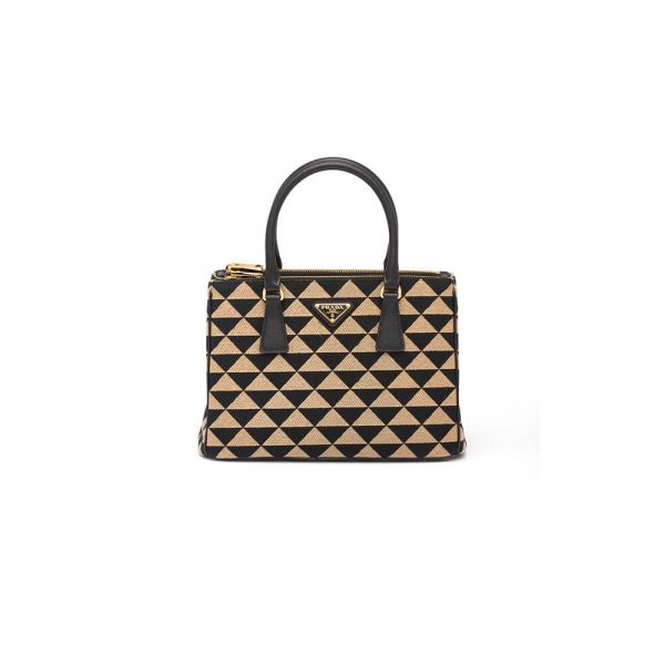 Small Prada Galleria embroidered fabric bag