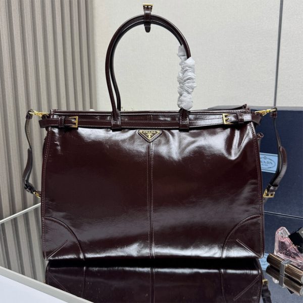 Prada Bonnie extra-large leather handbag(HIGH-END GRADE)