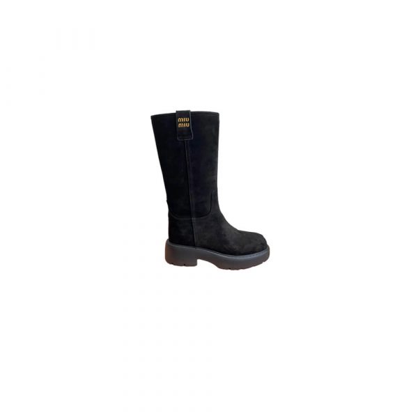 MiuMiu Suede Tall Moto Boots