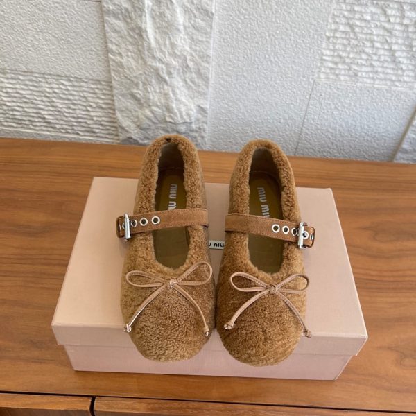MIUMIU Shearling ballerinas