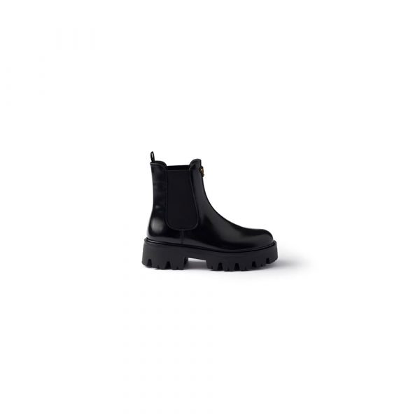 PRADA Brushed leather booties