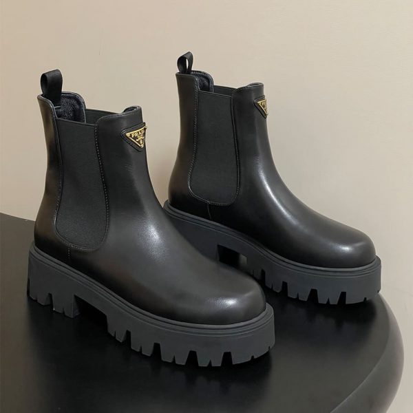 PRADA Brushed leather booties