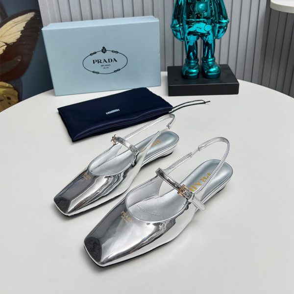 Prada Patent Leather Slingback Ballerinas