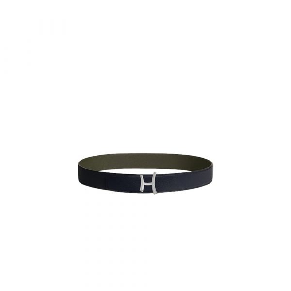 HERMES Script belt buckle & Reversible leather strap 38 mm