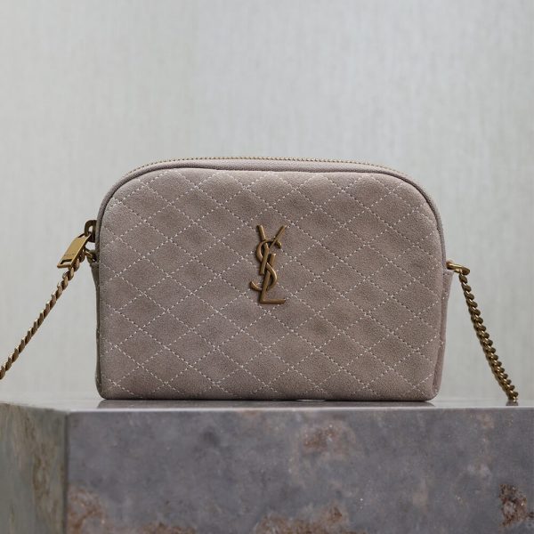 YSL GABY zipped pouch in suede
