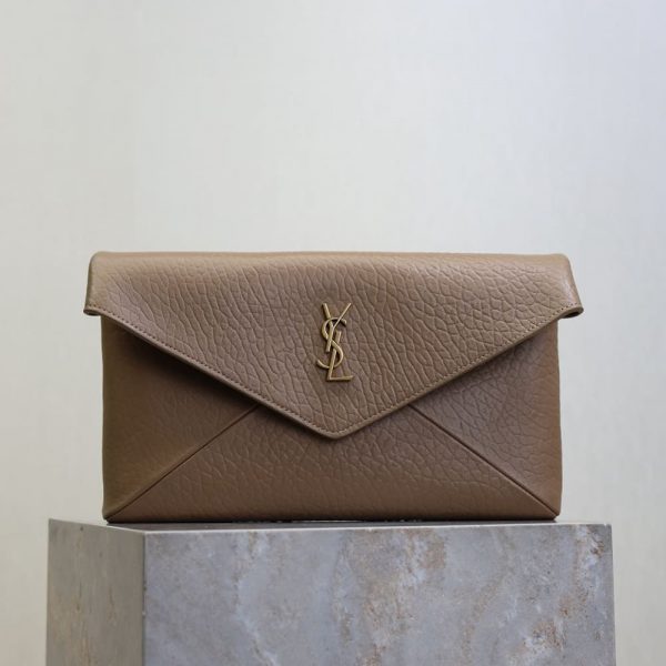 YSL CASSANDRE large envelope pouch in lambskin