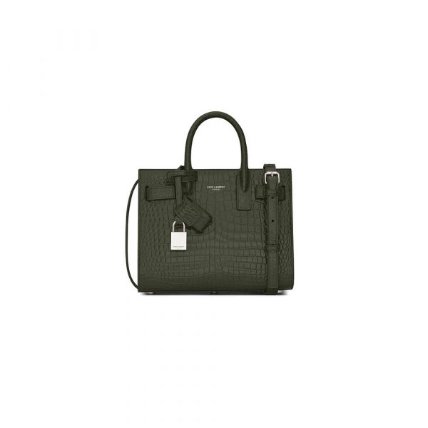 YSL SAC DE JOUR NANO IN EMBOSSED CROCODILE SHINY LEATHER
