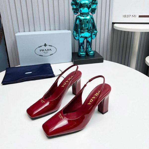 Prada Patent Leather Slingback Pumps 85 mm