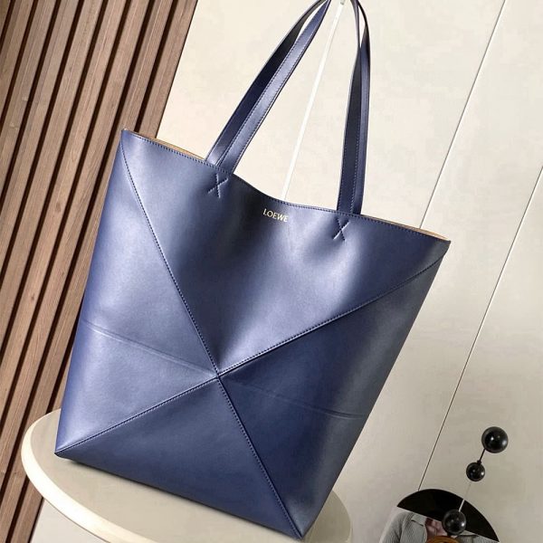 LOEWE XL Puzzle Fold tote in shiny calfskin(HIGH-END GRADE)