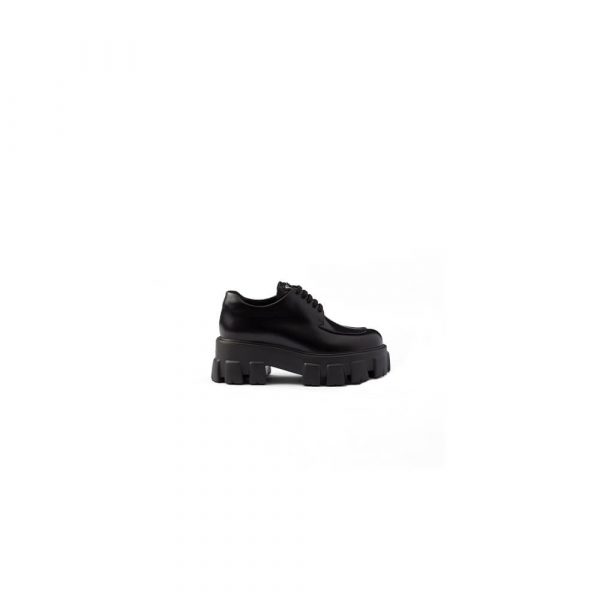 Prada Monolith brushed leather lace-up shoes