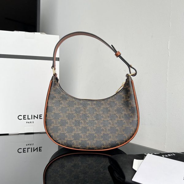 CELINE Ava Bag IN Triomphe Canvas and calfskin(HIGH-END GRADE)