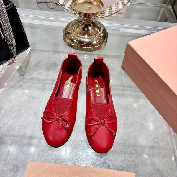 MIUMIU ??lan nappa leather ballerinas